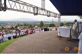Skoczów - świąteczna msza sw. na szczycie wzgórza Kaplicówka