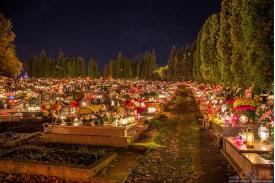 Skoczowskie cmentarze nocą