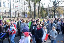 100 lecie Niepodległości  w Cieszynie  - przemarsz i uroczystości na  Rynku
