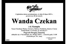 Zmarła Wanda Czekan