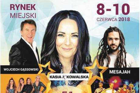 Kasia Kowalska, Wojciech Gąssowski oraz  Mesajah będą gwiazdami 51. Dni Skoczowa