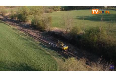 Fragment linii kolejowej na cieszyńskim Mnisztwie. 