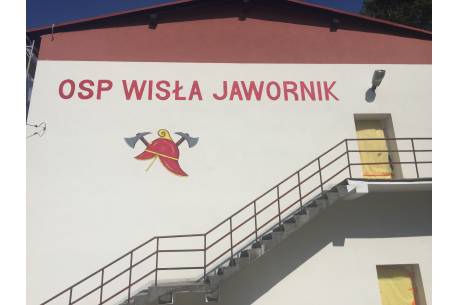 Tak pięknieje budynek OSP w Wiśle Jaworniku fot. mat.pras.