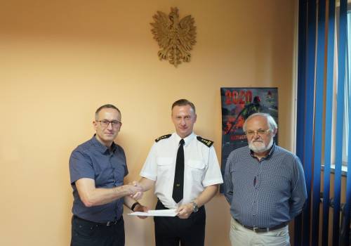 Umowa została podpisana przez Komendanta Powiatowego PSP w Cieszynie st. bryg. Damiana Legierskiego/ fot. KP PSP Cieszyn