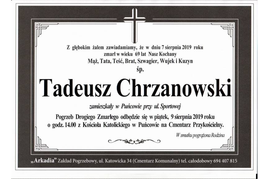 Zmarł  śp. Tadeusz Chrzanowski