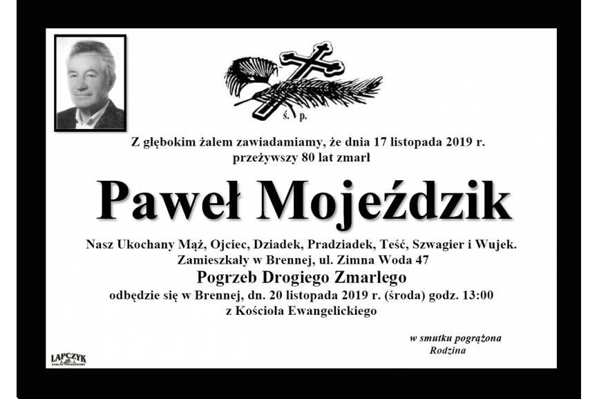Zmarł Paweł Mojeździk