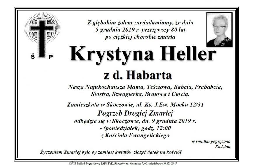 Zmarła Krystyna Heller z d. Habarta
