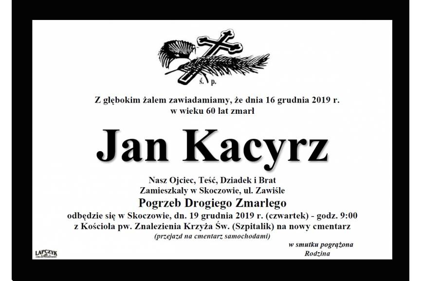 Zmarł Jan Kacyrz