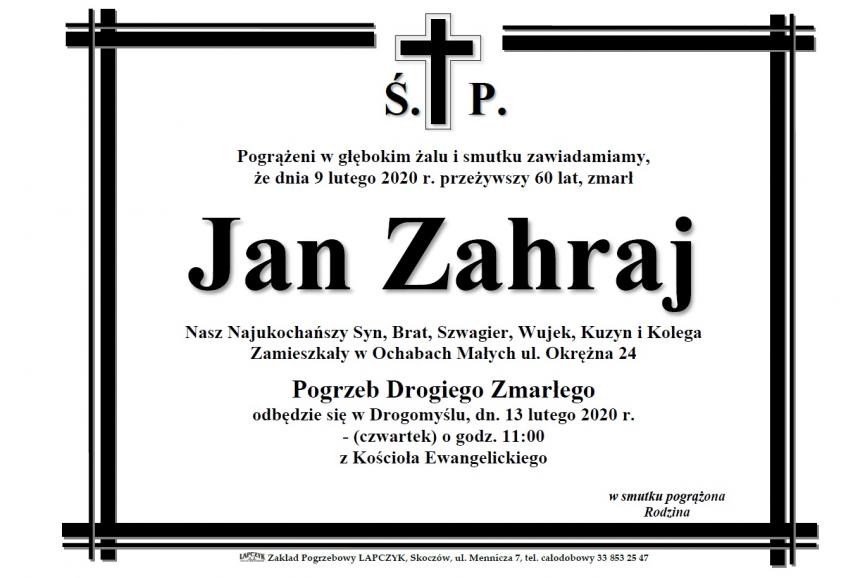 Zmarł Jan Zahraj 