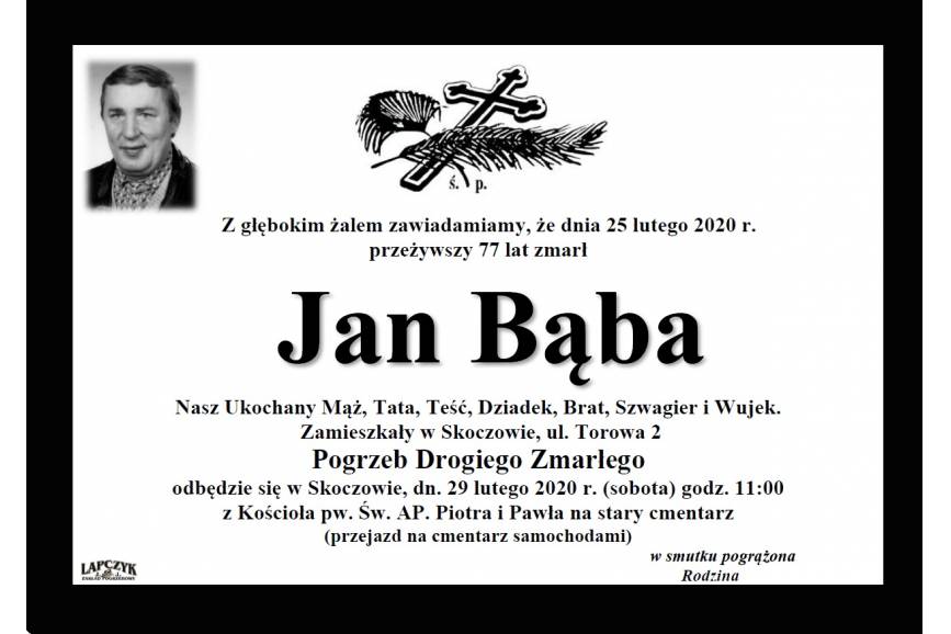Zmarł Jan Bąba