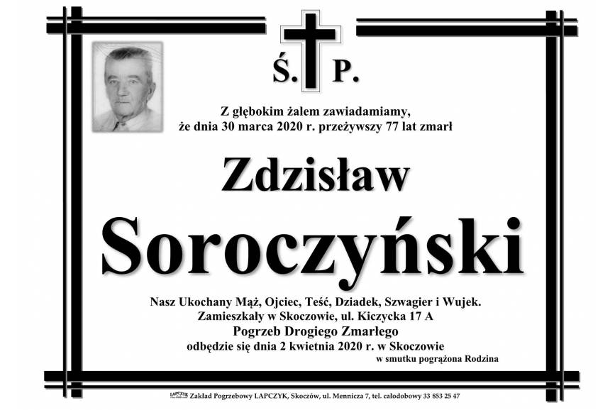 Zmarł śp. Zdzisław Soroczyński