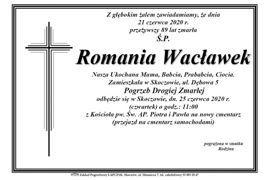 Zmarła Ś. P Romania Wacławek 